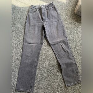 Abercrombie & Fitch Charcoal High Rise 90s Straight Jeans
